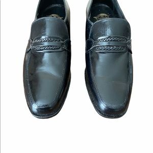 Florsheim Mens Braided Strap Black Loafer Dress Shoes 6.5
